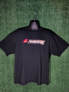 Budweiser Black Short Sleeve Racing Logo T-shirt Size XL